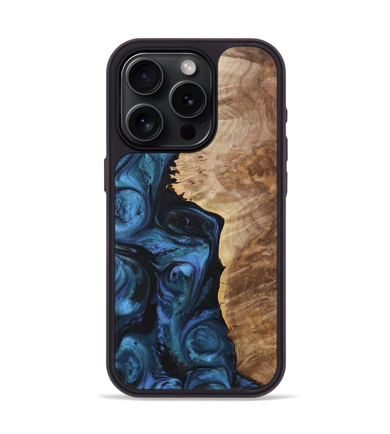 iPhone 15 Pro Wood+Resin Phone Case - Cali (Blue, 722803)