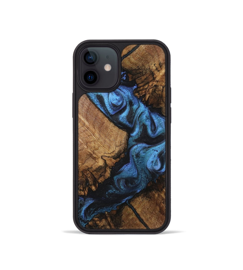 iPhone 12 mini Wood+Resin Phone Case - Brad (Blue, 722804)