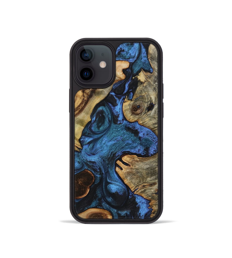 iPhone 12 mini Wood+Resin Phone Case - Elsa (Blue, 722805)