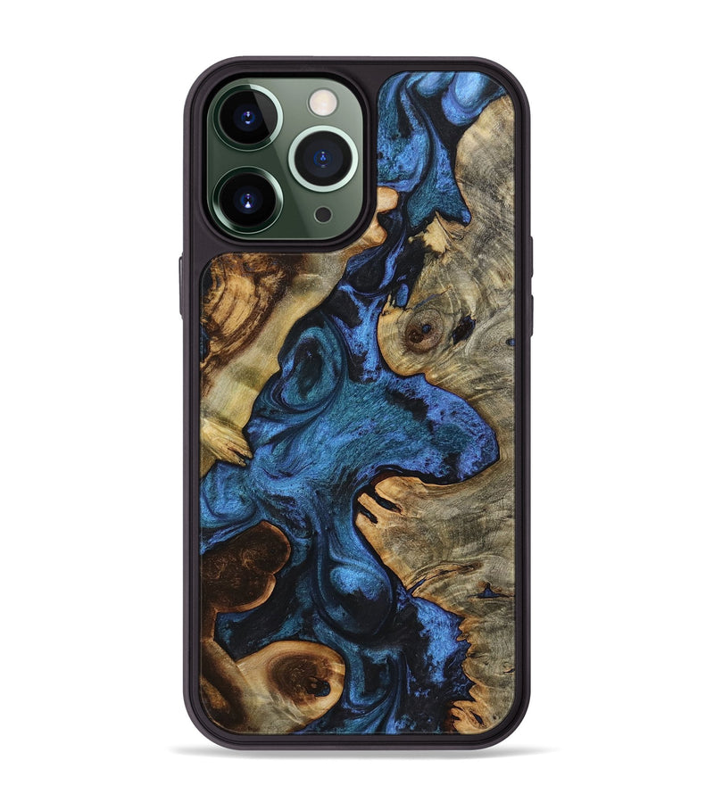 iPhone 13 Pro Max Wood+Resin Phone Case - Elsa (Blue, 722805)