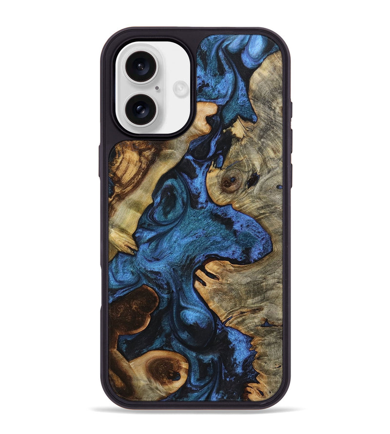 iPhone 16 Plus Wood+Resin Phone Case - Elsa (Blue, 722805)