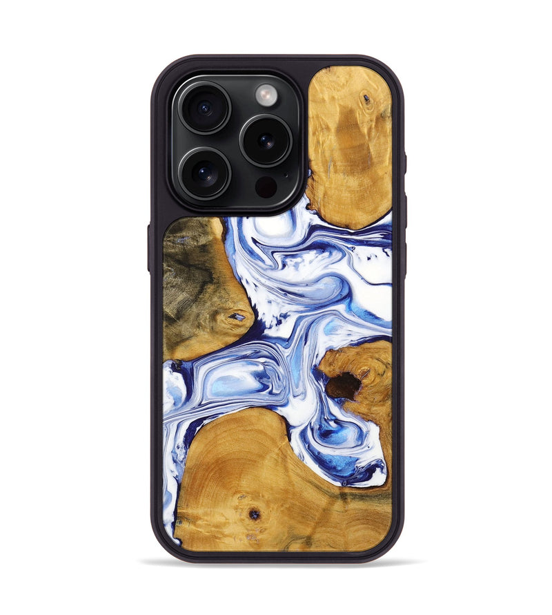 iPhone 15 Pro Wood+Resin Phone Case - Rosa (Blue, 722806)