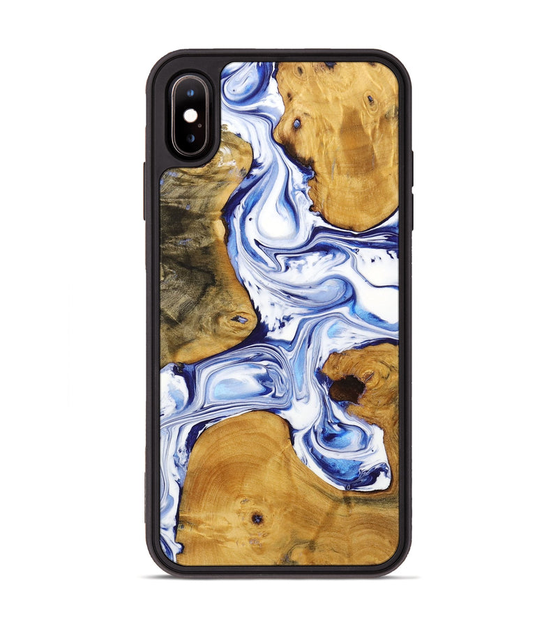 iPhone Xs Max Wood+Resin Phone Case - Rosa (Blue, 722806)