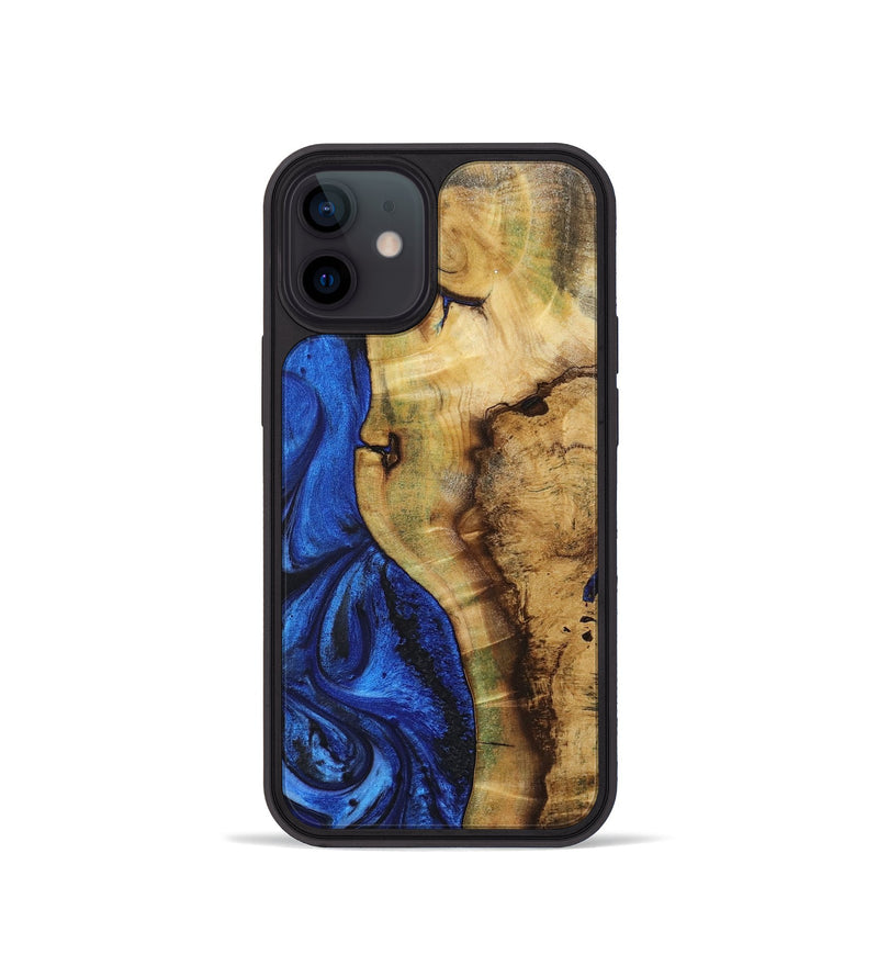 iPhone 12 mini Wood+Resin Phone Case - Chase (Blue, 722807)