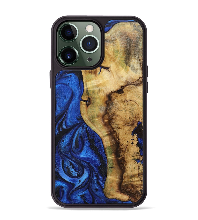 iPhone 13 Pro Max Wood+Resin Phone Case - Chase (Blue, 722807)