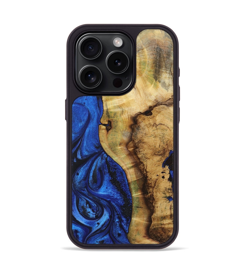 iPhone 15 Pro Wood+Resin Phone Case - Chase (Blue, 722807)