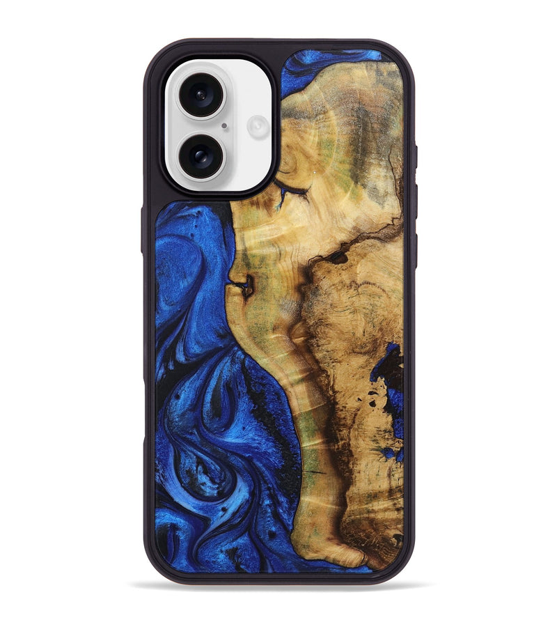 iPhone 16 Plus Wood+Resin Phone Case - Chase (Blue, 722807)