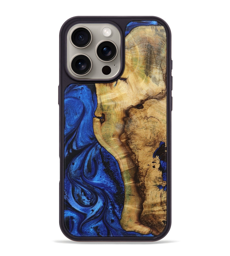 iPhone 16 Pro Max Wood+Resin Phone Case - Chase (Blue, 722807)