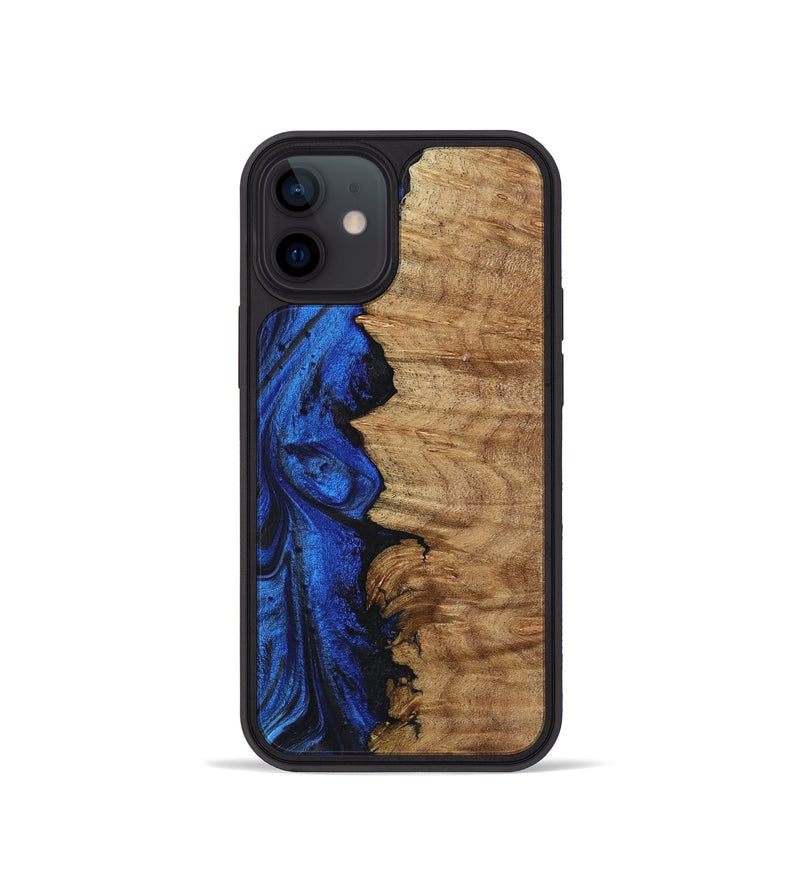 iPhone 12 mini Wood+Resin Phone Case - Elian (Blue, 722809)