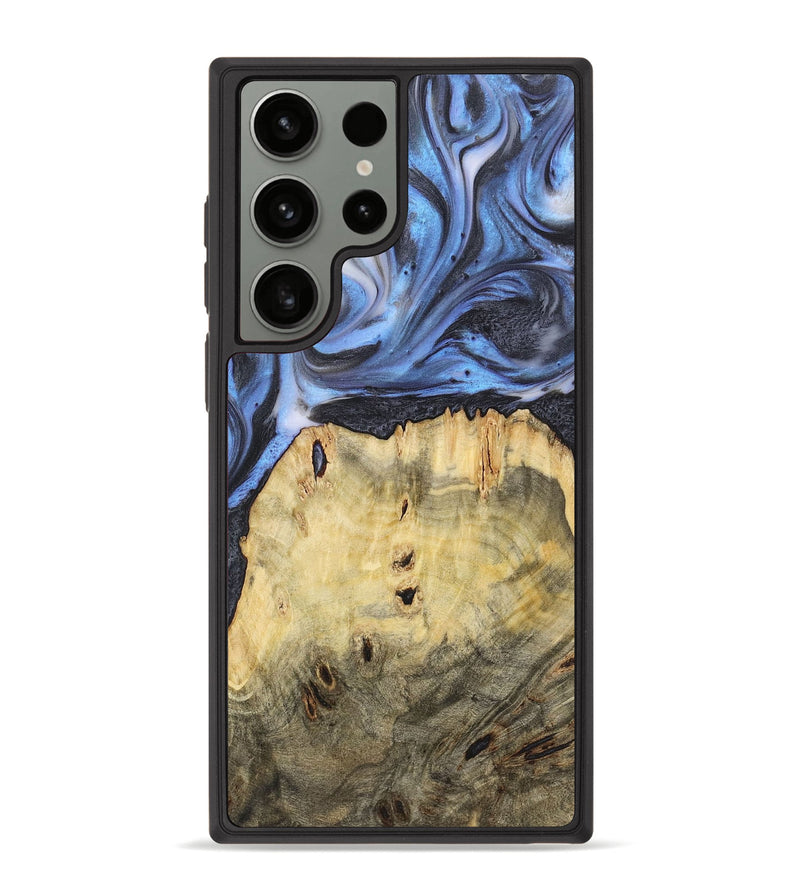 Galaxy S23 Ultra Wood+Resin Phone Case - Nicole (Blue, 722811)