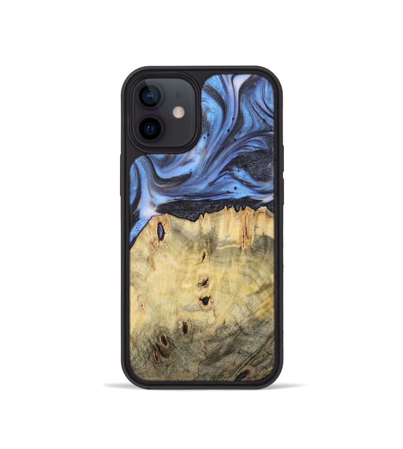 iPhone 12 mini Wood+Resin Phone Case - Nicole (Blue, 722811)