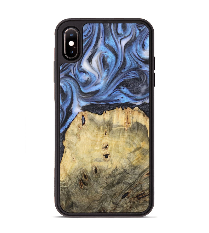 iPhone Xs Max Wood+Resin Phone Case - Nicole (Blue, 722811)