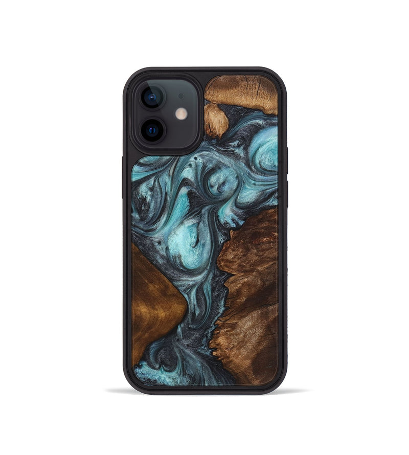 iPhone 12 mini Wood+Resin Phone Case - Jarod (Blue, 722812)