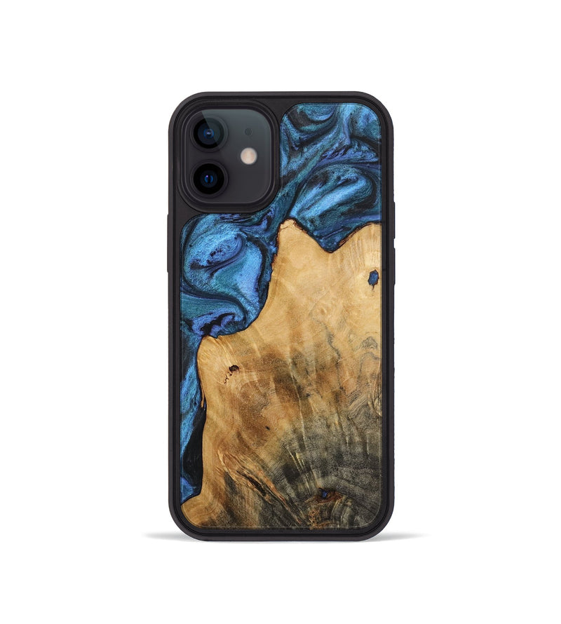 iPhone 12 mini Wood+Resin Phone Case - Jenny (Blue, 722815)