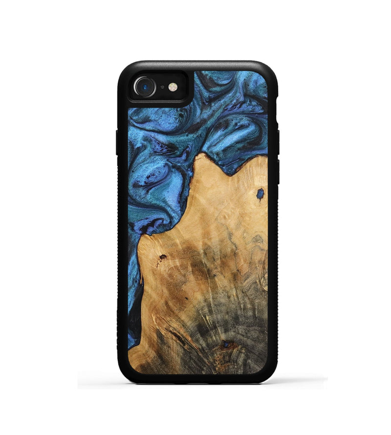 iPhone SE Wood+Resin Phone Case - Jenny (Blue, 722815)