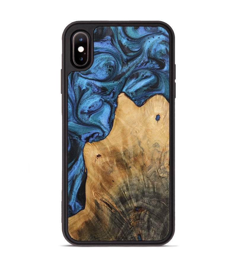 iPhone Xs Max Wood+Resin Phone Case - Jenny (Blue, 722815)