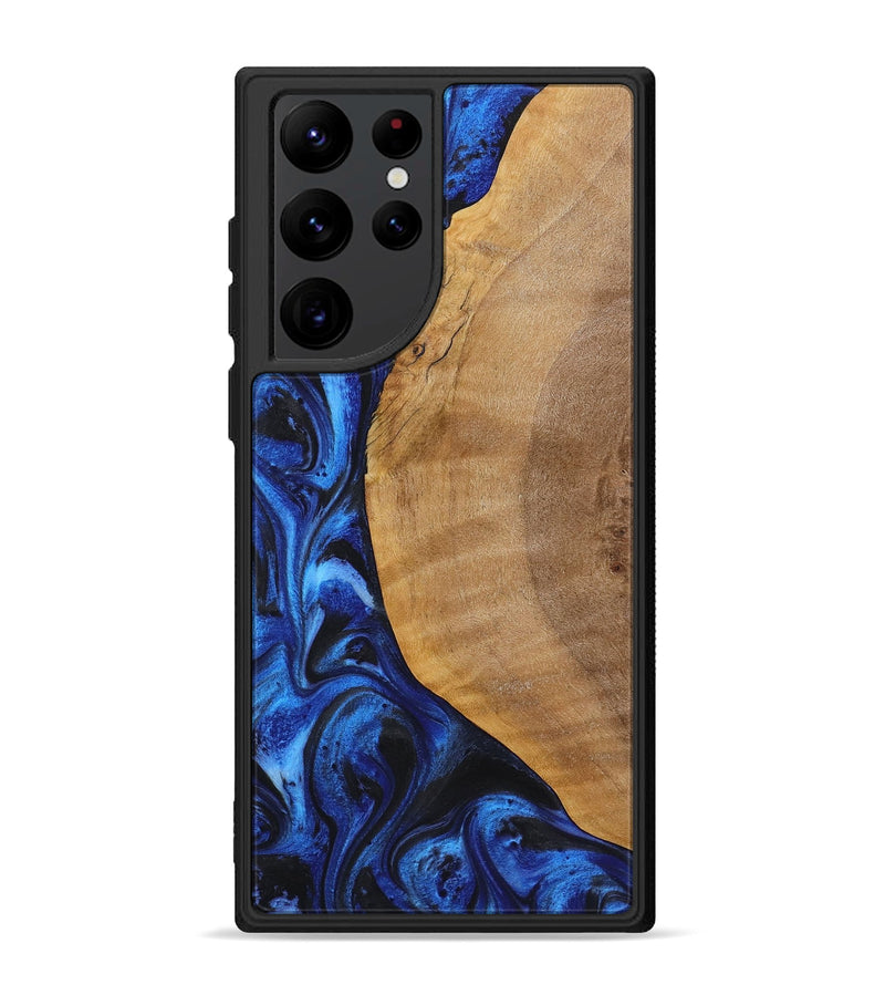 Galaxy S22 Ultra Wood+Resin Phone Case - Waylon (Blue, 722817)