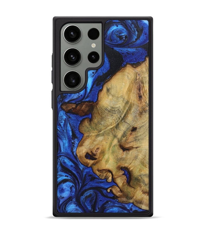 Galaxy S24 Ultra Wood+Resin Phone Case - Dominique (Blue, 722819)