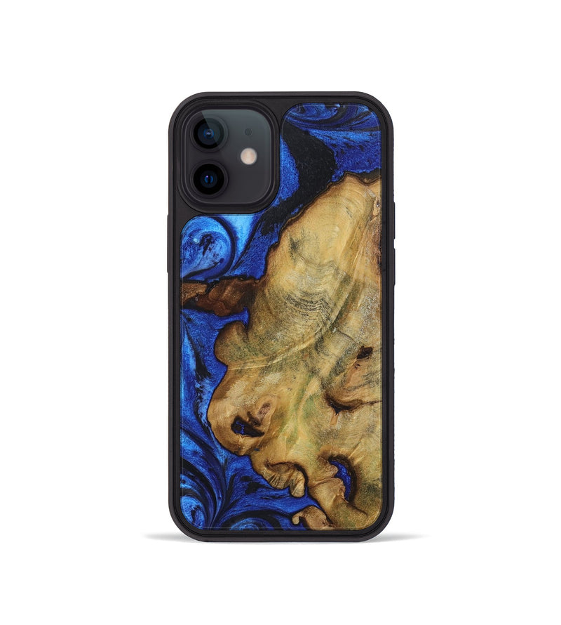 iPhone 12 mini Wood+Resin Phone Case - Dominique (Blue, 722819)