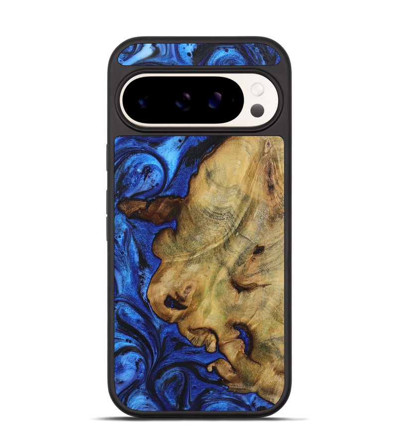 Pixel 9 Pro Wood+Resin Phone Case - Dominique (Blue, 722819)