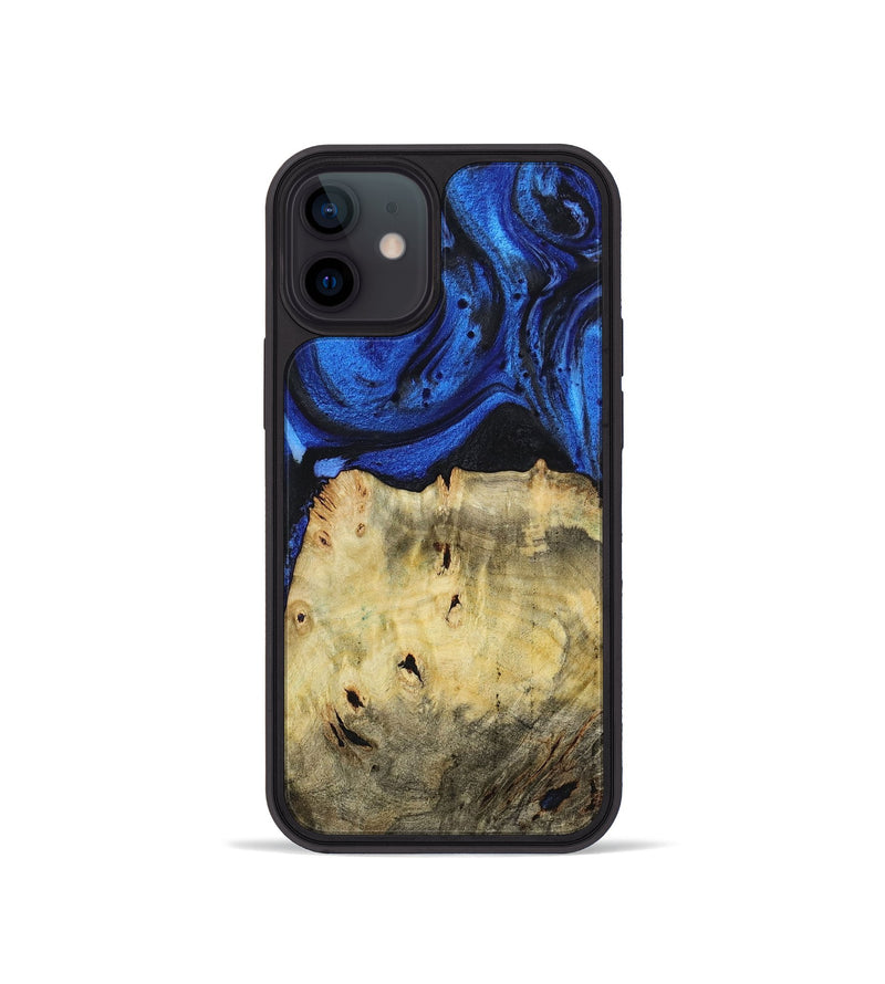 iPhone 12 mini Wood+Resin Phone Case - Chris (Blue, 722821)