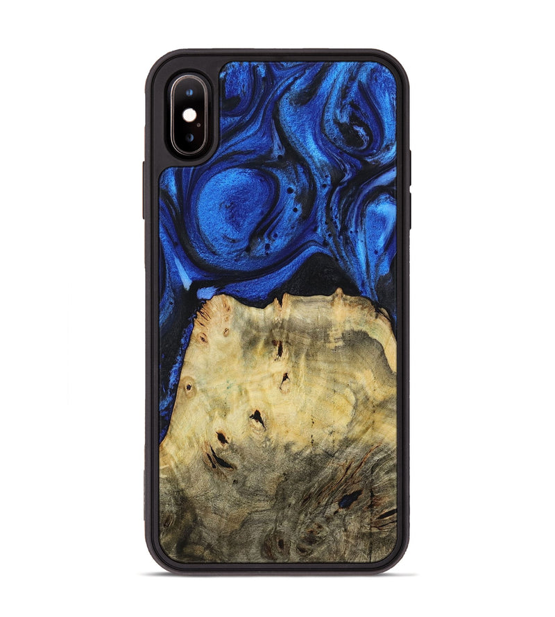 iPhone Xs Max Wood+Resin Phone Case - Chris (Blue, 722821)