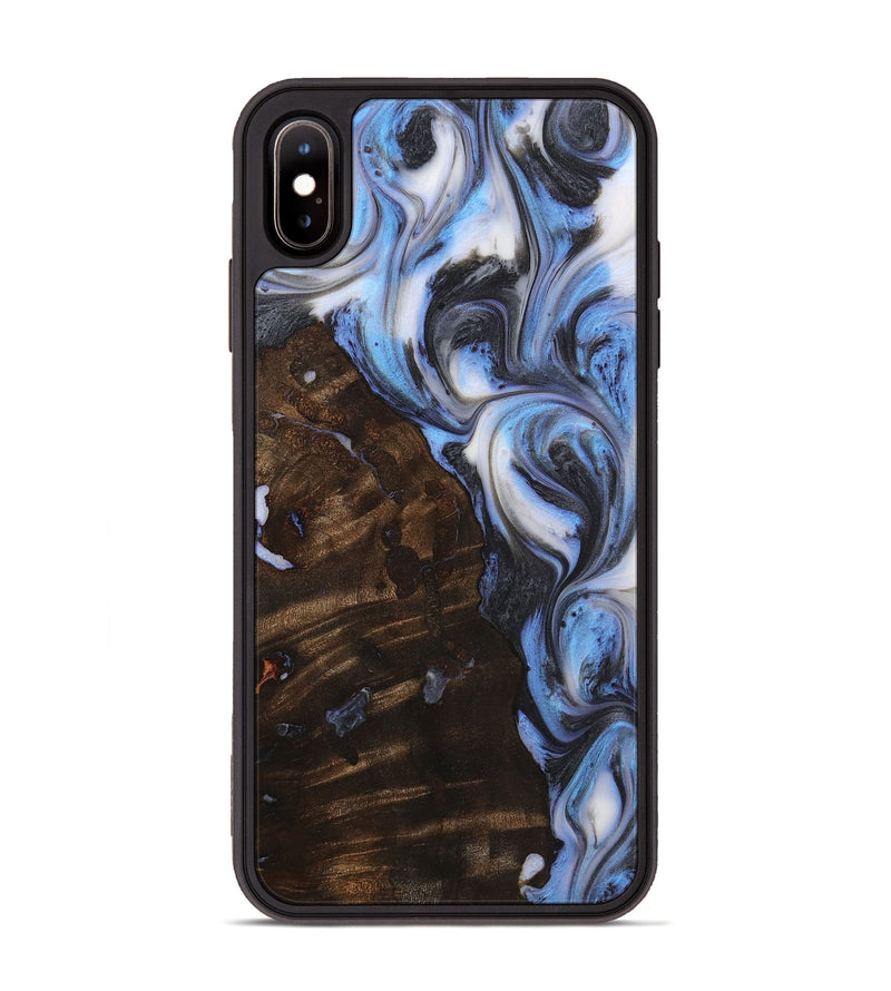 iPhone Xs Max Wood+Resin Phone Case - Theodore (Blue, 722822)