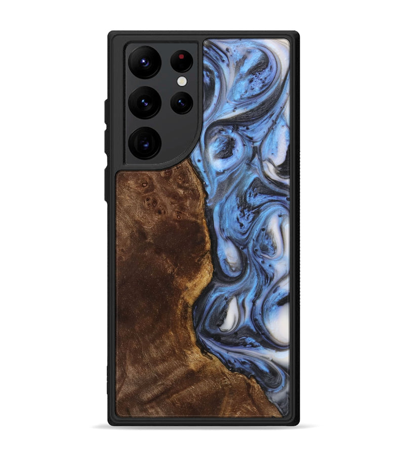 Galaxy S22 Ultra Wood+Resin Phone Case - Charlie (Blue, 722823)