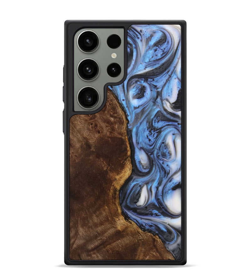 Galaxy S24 Ultra Wood+Resin Phone Case - Charlie (Blue, 722823)