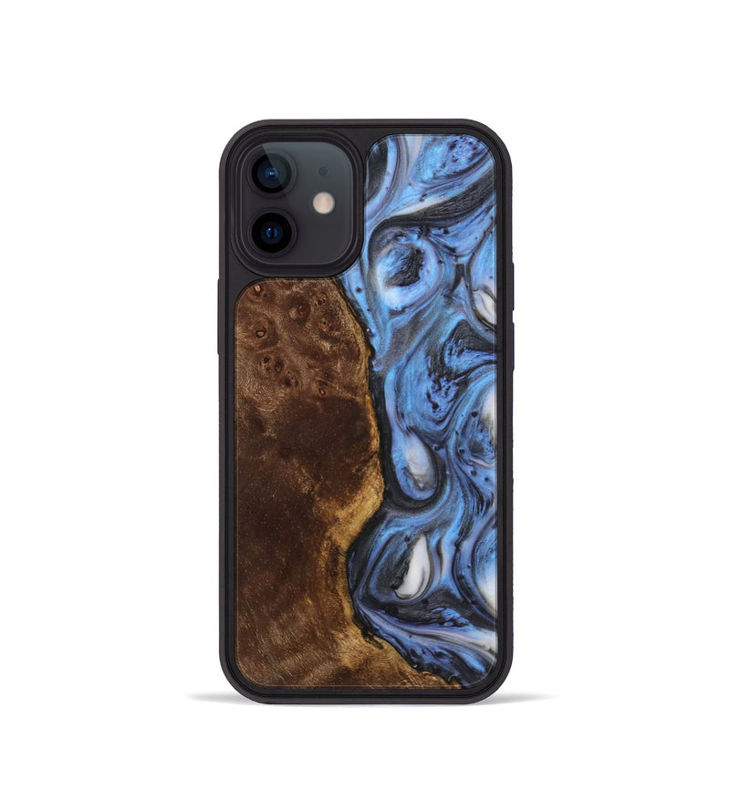 iPhone 12 mini Wood+Resin Phone Case - Charlie (Blue, 722823)