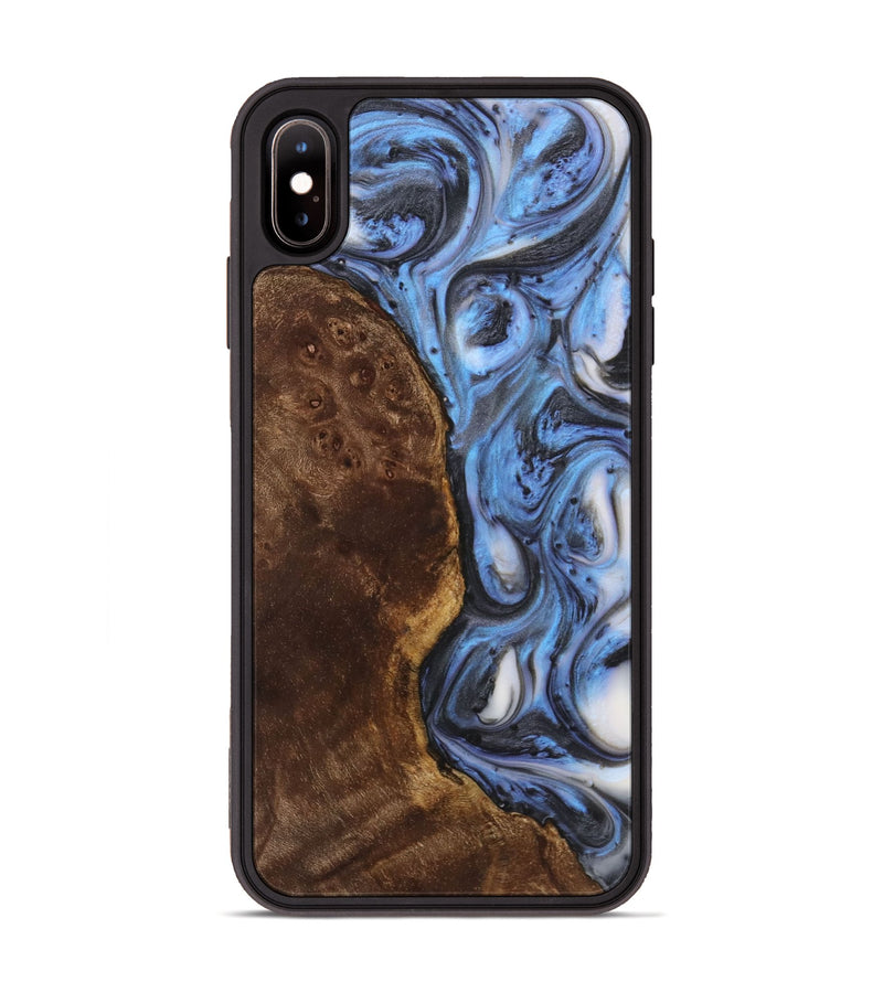 iPhone Xs Max Wood+Resin Phone Case - Charlie (Blue, 722823)