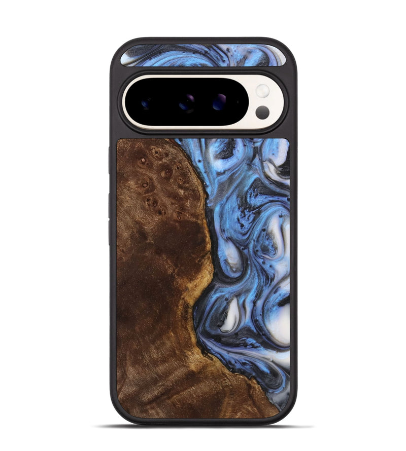 Pixel 9 Pro Wood+Resin Phone Case - Charlie (Blue, 722823)