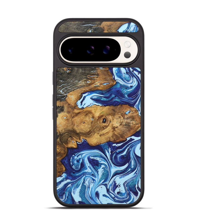 Pixel 9 Pro Wood+Resin Phone Case - Isiah (Blue, 722825)