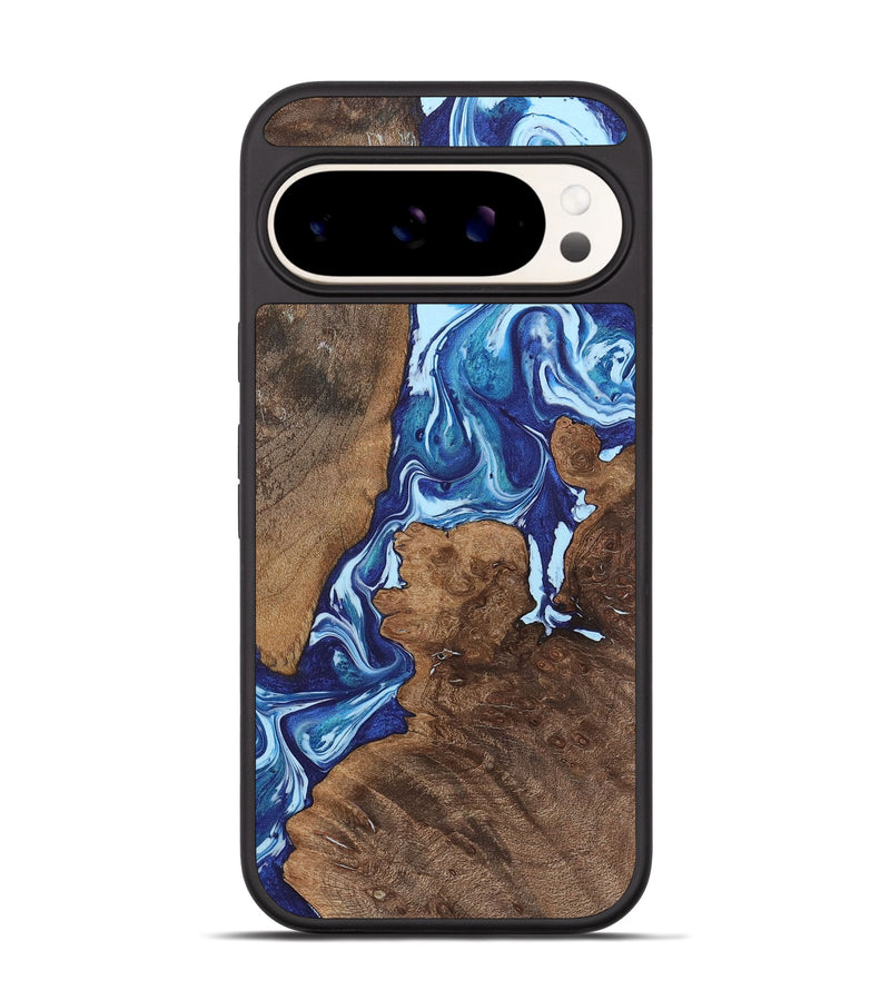 Pixel 9 Pro Wood+Resin Phone Case - Morgan (Blue, 722826)