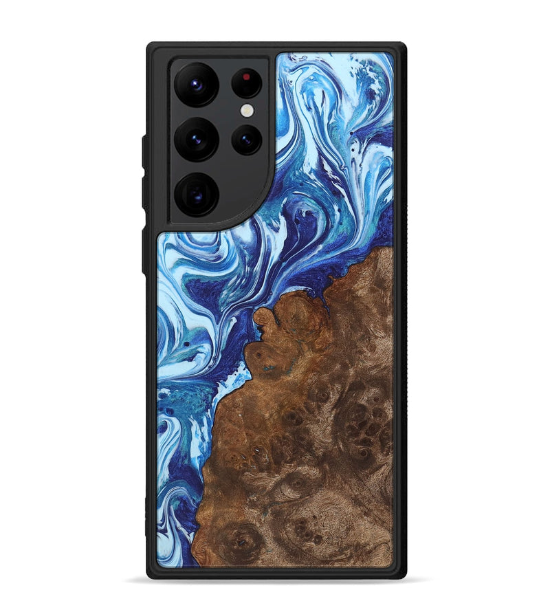 Galaxy S22 Ultra Wood+Resin Phone Case - Rudolph (Blue, 722827)