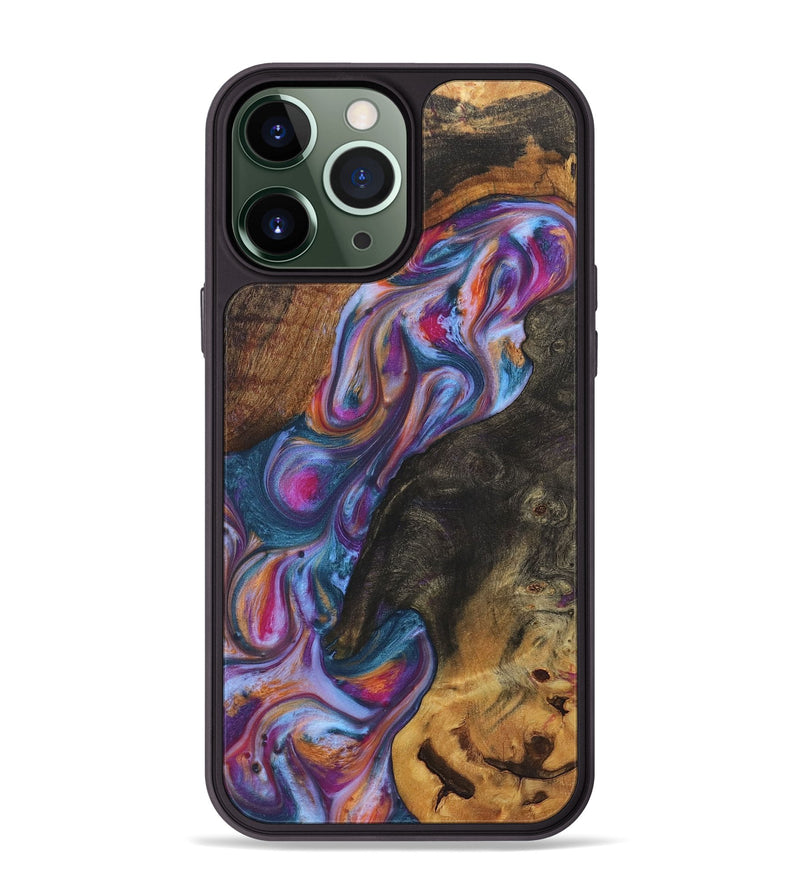 iPhone 13 Pro Max Wood+Resin Phone Case - Lyle (Blue, 722828)