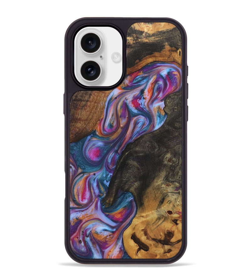 iPhone 16 Plus Wood+Resin Phone Case - Lyle (Blue, 722828)