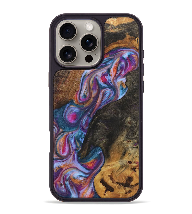 iPhone 16 Pro Max Wood+Resin Phone Case - Lyle (Blue, 722828)