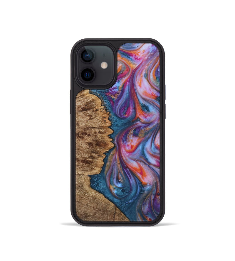 iPhone 12 mini Wood+Resin Phone Case - Trenton (Blue, 722829)