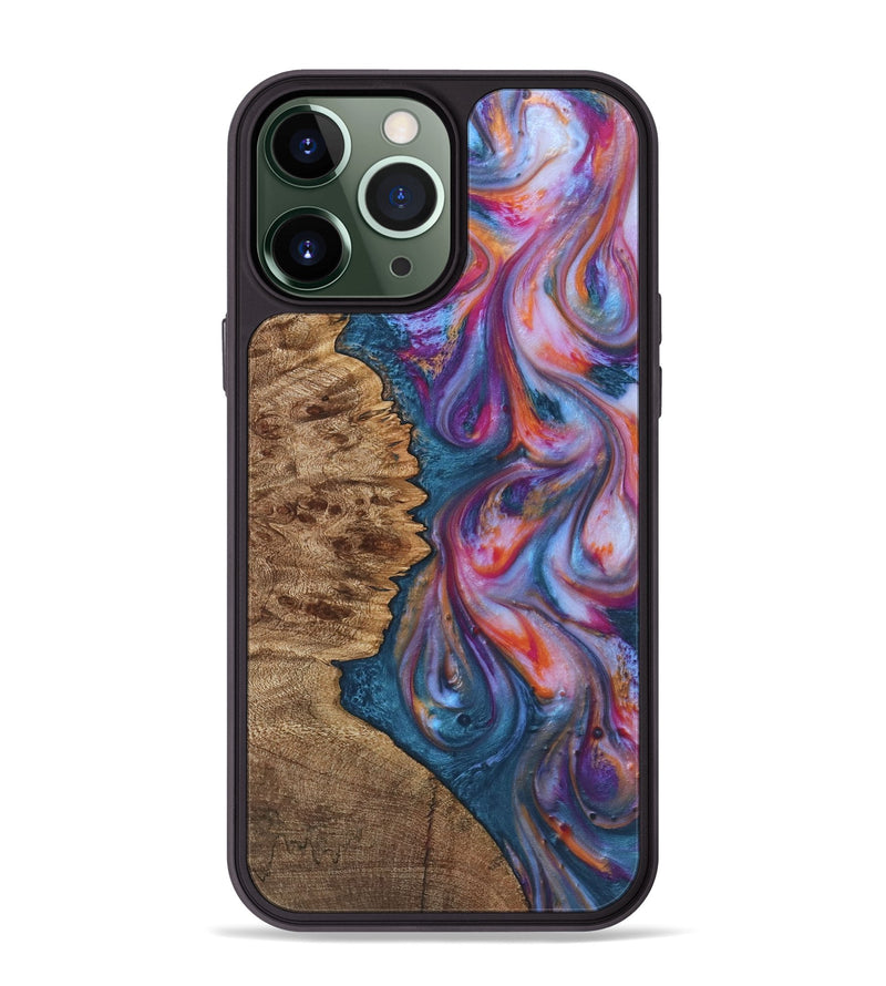 iPhone 13 Pro Max Wood+Resin Phone Case - Trenton (Blue, 722829)