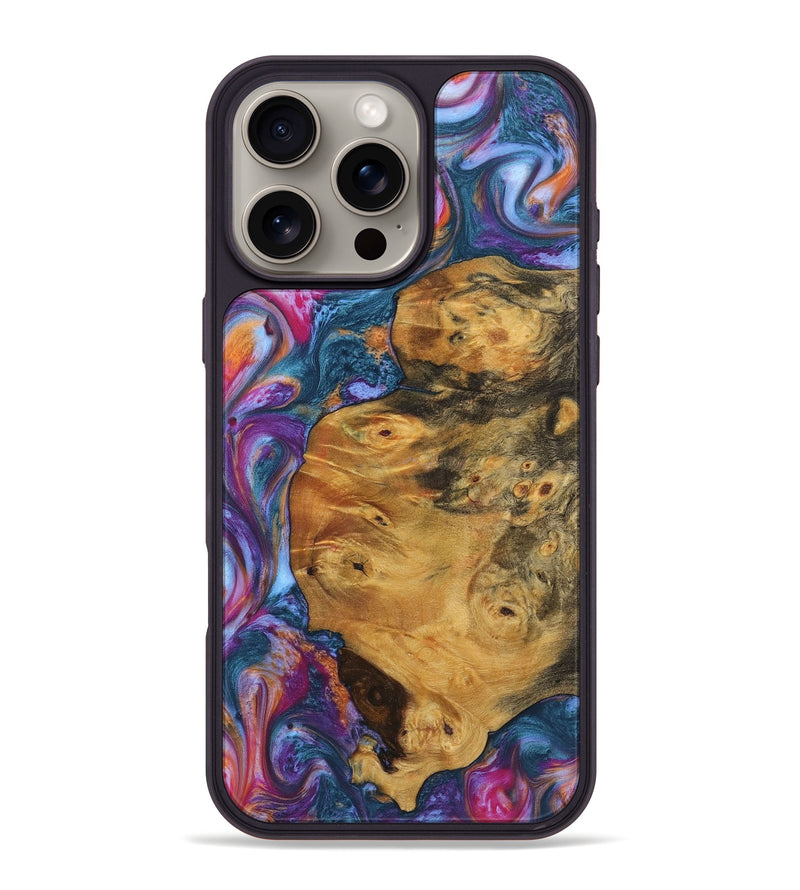 iPhone 16 Pro Max Wood+Resin Phone Case - Morgan (Blue, 722830)