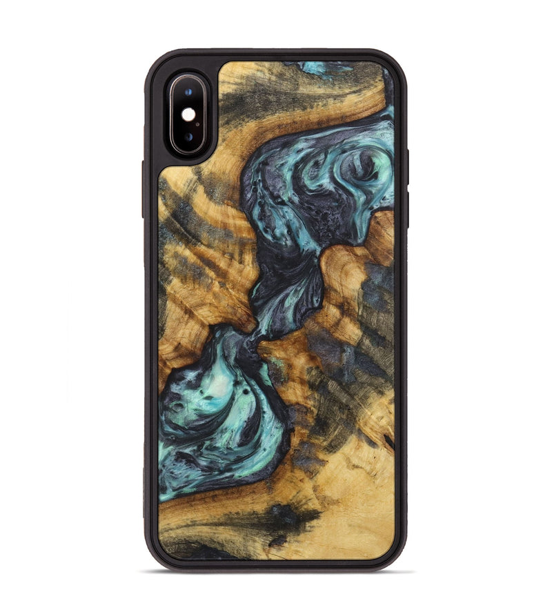 iPhone Xs Max Wood+Resin Phone Case - Amanda (Blue, 722831)