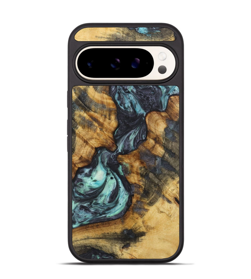 Pixel 9 Pro Wood+Resin Phone Case - Amanda (Blue, 722831)