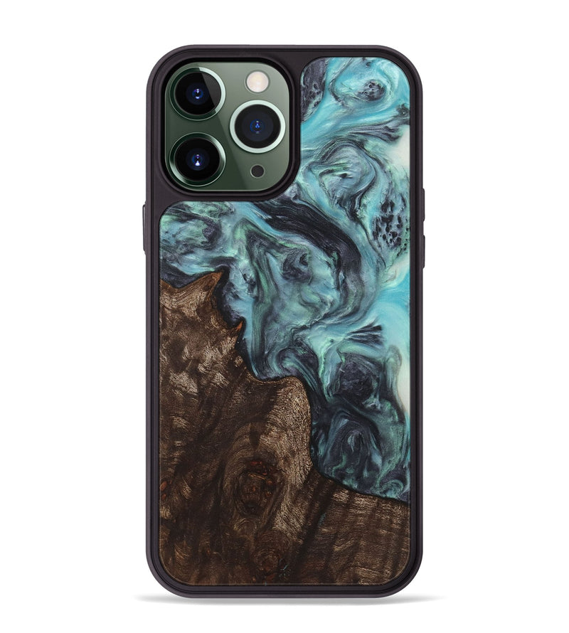 iPhone 13 Pro Max Wood+Resin Phone Case - Iva (Blue, 722832)