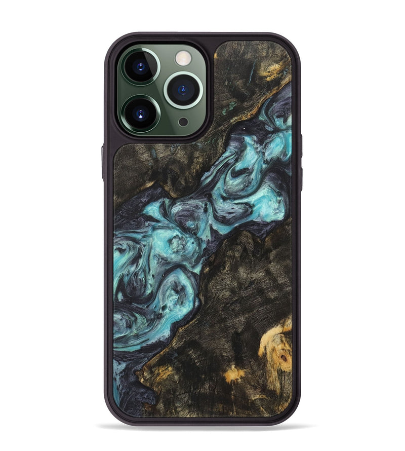 iPhone 13 Pro Max Wood+Resin Phone Case - Skye (Blue, 722833)