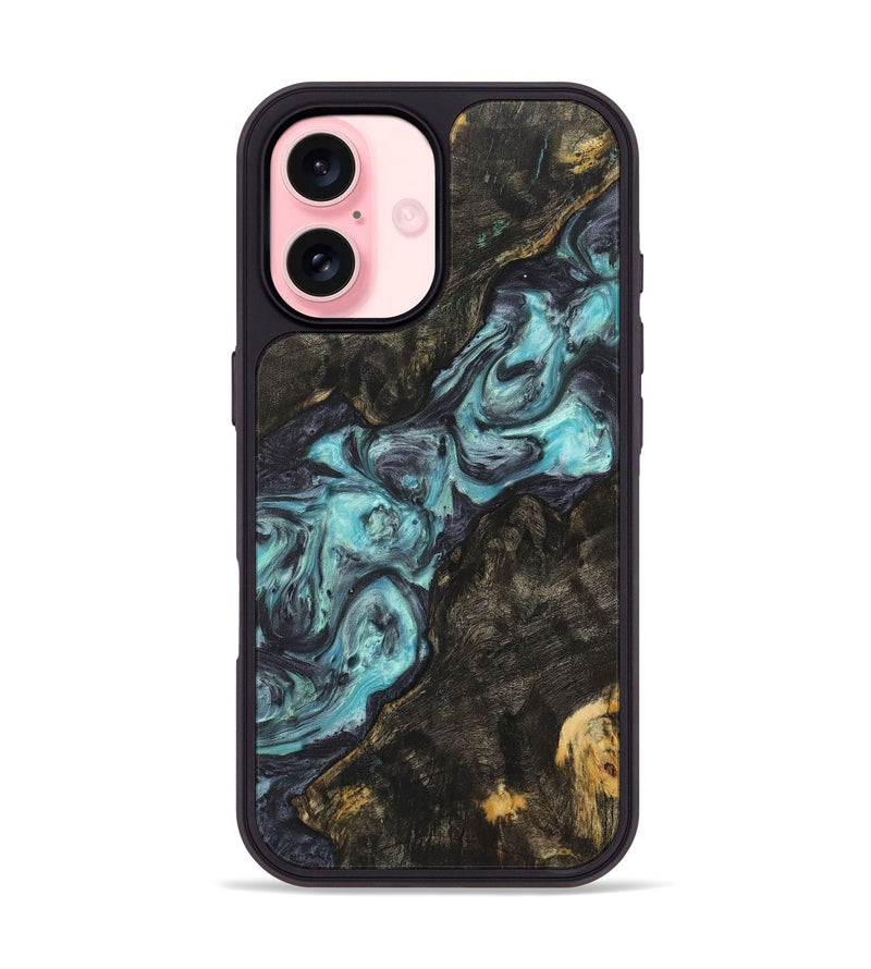 iPhone 16 Wood+Resin Phone Case - Skye (Blue, 722833)