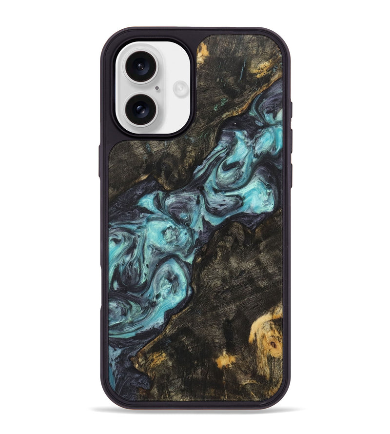 iPhone 16 Plus Wood+Resin Phone Case - Skye (Blue, 722833)