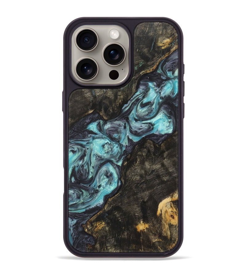 iPhone 16 Pro Max Wood+Resin Phone Case - Skye (Blue, 722833)