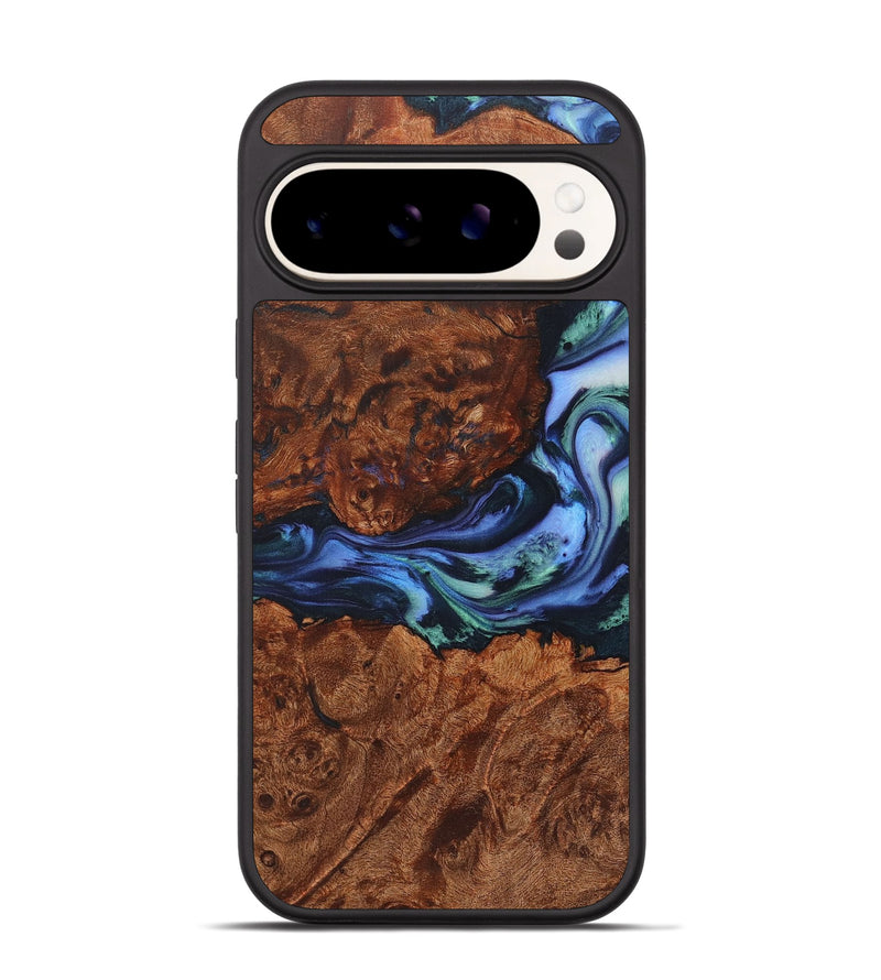 Pixel 9 Pro Wood+Resin Phone Case - Jenifer (Blue, 722834)