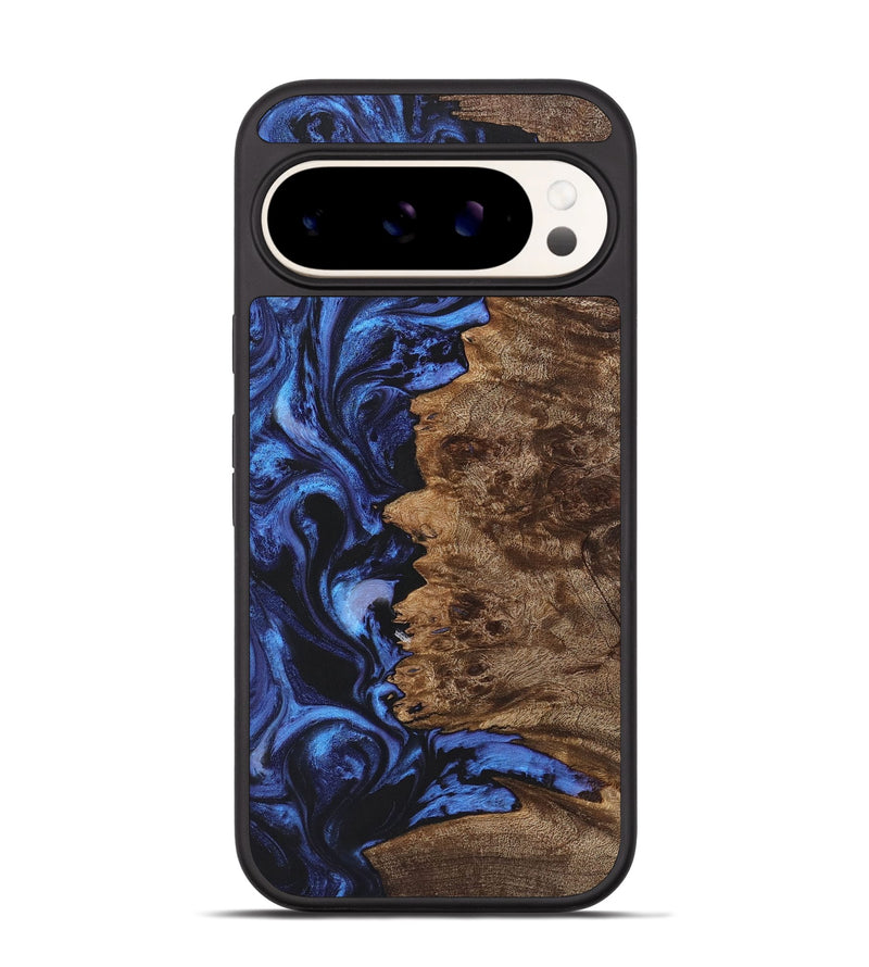 Pixel 9 Pro Wood+Resin Phone Case - Londyn (Blue, 722838)